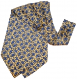 Krawattenschal - 100% Seide - Gelb mit blauem Paisley