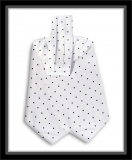 Krawattenschal - 100% Seide - Weiß mit schwarzen Punkten