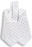 Krawattenschal - 100% Seide - Weiß mit schwarzen Punkten