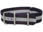 Textiles Uhrenarmband - Nato Strap - Marineblau/Weiß