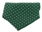 Krawattenschal - 100% Seide - weiße Punkte auf grünem Grund