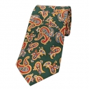 Krawatte - Paisleymuster auf grünem Grund
