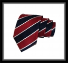 Krawatte - Clubstreifen - Marineblau/Weiß/Rot