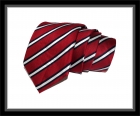 Krawatte - Clubstreifen - Rot/Marineblau/Weiß