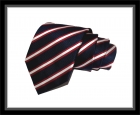 Krawatte - Clubstreifen - Marineblau/Rot/Weiß