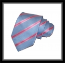 Krawatte - Clubstreifen - Hellblau/Rosa/Pink