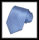 Krawatte - Hellblau mit rosa Punkten