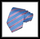 Krawatte - Clubstreifen - Hellblau/weiß/Pink