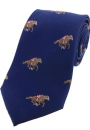 Krawatte - Pferderennen auf blauem Grund