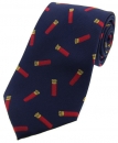 Krawatte mit Jagdmotiv - Navy/rote Schrotpatronen